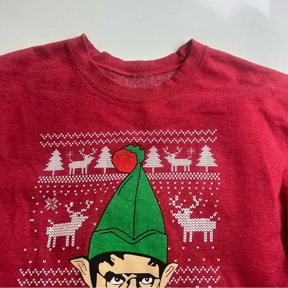 men’s red Christmas sweatshirt L m125-48 - Picture 3 of 3